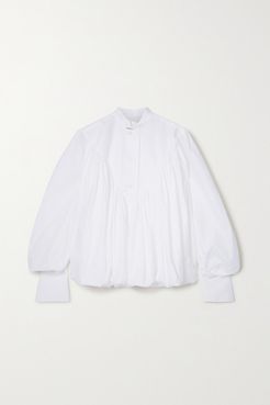 palmer//harding - Ateles Pleated Cotton-blend Poplin Shirt - White