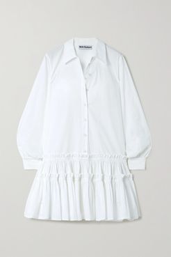Ithaca Ruffled Cotton-gabardine Shirt Dress - White