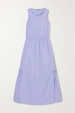 Marella Open-back Ruffled Cotton Midi Dress - Light blue