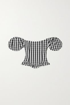 Koko Ruffled Cotton Top - Black