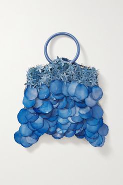 Net Sustain Majorie Paillette-embellished Velvet And Suede Tote - Blue
