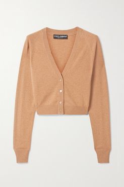 Cropped Cashmere Cardigan - Tan