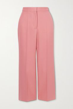 Carlie Cropped Twill Flared Pants - Pink