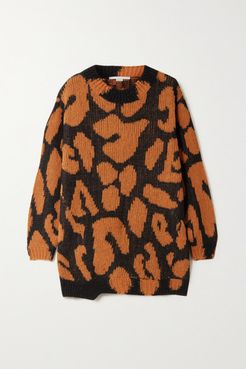 Leopard-intarsia Sweater - Brown