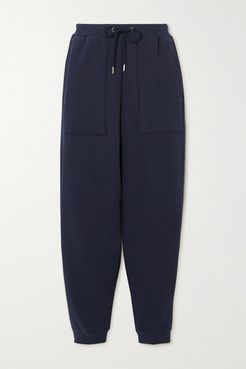 Net Sustain Cropped Organic Cotton-jersey Track Pants - Navy