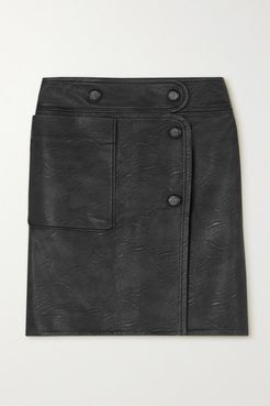 Carly Vegetarian Leather Skirt - Black