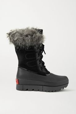 Joan Of Arctic Next Waterproof Faux Fur-trimmed Suede And Leather Snow Boots - Black