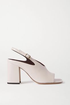 Leather Slingback Sandals - Cream