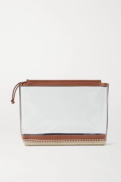 Espadrille Leather And Jute-trimmed Pvc Clutch - Clear