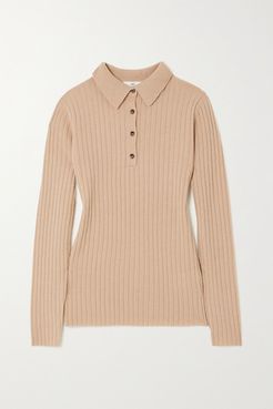 Ribbed Cashmere Sweater - Beige