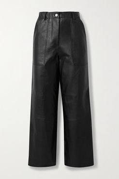 Net Sustain Presley Leather Wide-leg Pants - Black