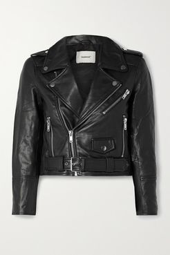 Net Sustain Joan Leather Biker Jacket - Black