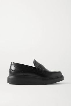 Glossed-leather Exaggerated-sole Loafers - Black