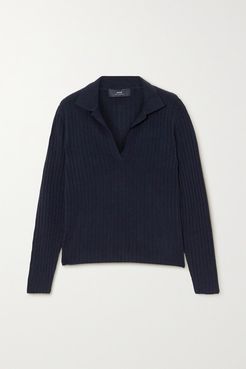 Ribbed Cashmere Sweater - Navy