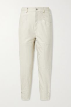 Xiamao Leather Tapered Pants - Ivory