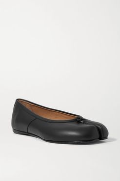 Tabi Split-toe Leather Ballet Flats - Black