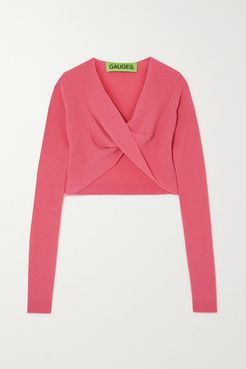 Durham Twist-front Ribbed Cashmere Sweater - Pink