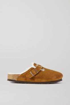 Boston Shearling-lined Suede Slippers - Tan