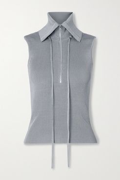 Ribbed-knit Top - Gray