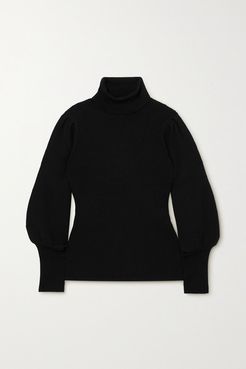 Eva Ribbed Wool-blend Turtleneck Sweater - Black