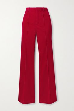 Cotton-corduroy Flared Pants - Brick