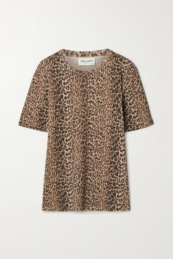 Leopard-print Cotton-jersey T-shirt - Leopard print