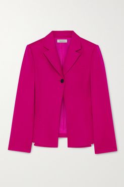 Wool-gabardine Blazer - Fuchsia