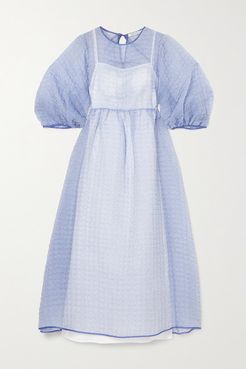 Karmen Printed Silk-organza Midi Dress - Blue