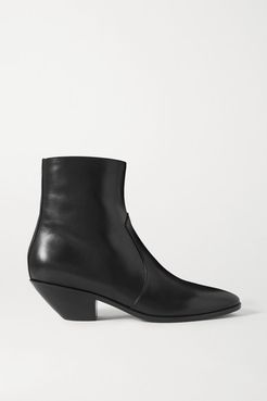 West Leather Ankle Boots - Black