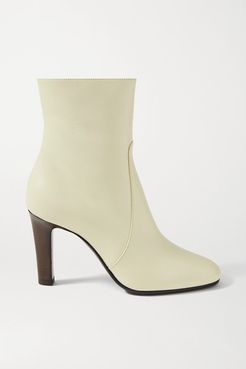 Blu Leather Ankle Boots - Off-white