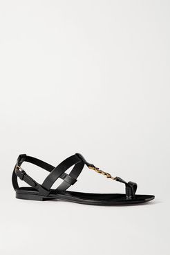 Cassandra Logo-embellished Leather Sandals - Black