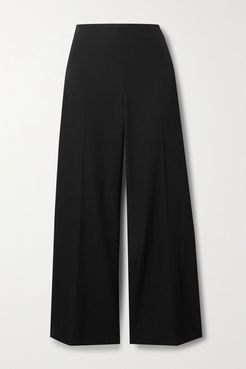 Ander Cropped Wool Wide-leg Pants - Black