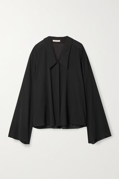 Fabio Oversized Silk-blend Georgette Shirt - Black