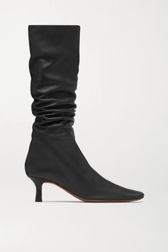 Cynis Leather Knee Boots - Black