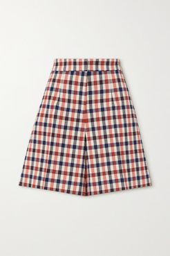 Checked Jacquard Shorts - Red