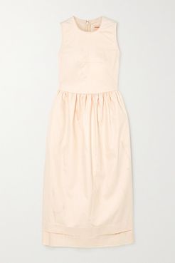 &Daughter - Frayed Cotton-blend Twill Maxi Dress - Cream