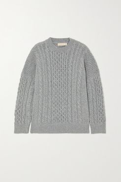 &Daughter - Net Sustain Ina Cable-knit Geelong Wool Sweater - Gray