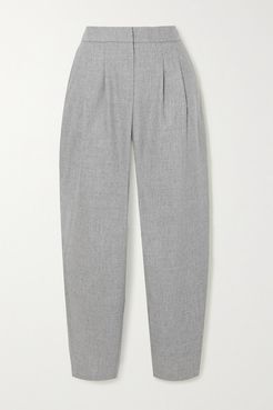 Farina Pleated Wool-blend Tapered Pants - Gray