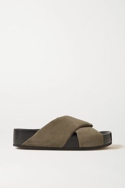 Suede Slides - Army green
