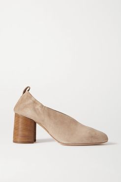 Slit Suede Pumps - Sand