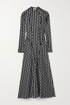 Elif Printed Stretch-jersey Dress - Black