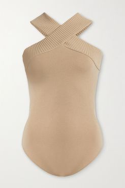 Stretch-knit Bodysuit - Beige