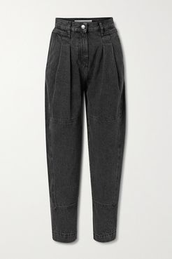 Vangir Pleated High-rise Tapered Jeans - Black