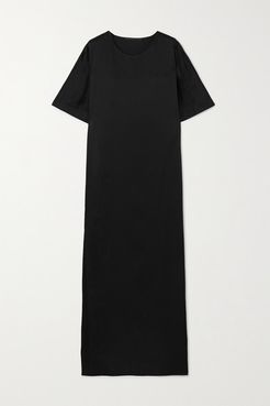 Hammered-satin Maxi Dress - Black