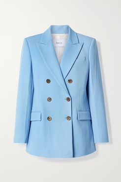 Cambridge Double-breasted Drill Blazer - Sky blue