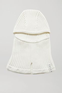 Ribbed Wool-blend Balaclava - Off-white