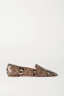 Aurora Snake-effect Leather Loafers - Snake print