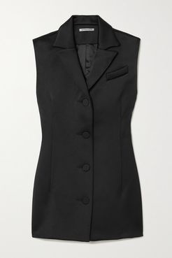 Satin Mini Dress - Black