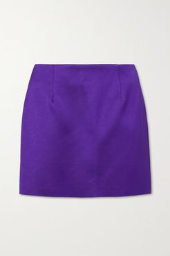 Power Satin Mini Skirt - Purple