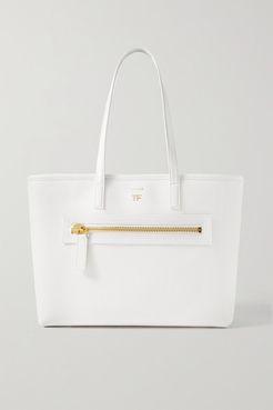 Textured-leather Tote - Ivory